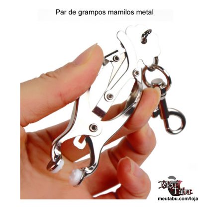 Par de grampos mamilos metal