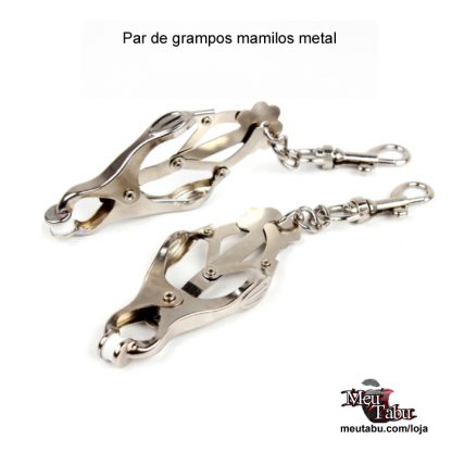 Par de grampos mamilos metal