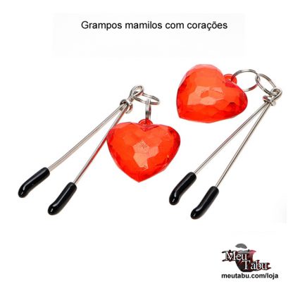 Grampos mamilos com coração meutabu