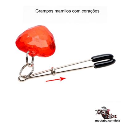 Grampos mamilos com coração meutabu