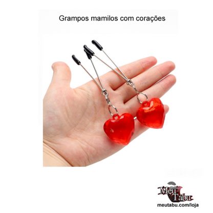 Grampos mamilos com coração meutabu