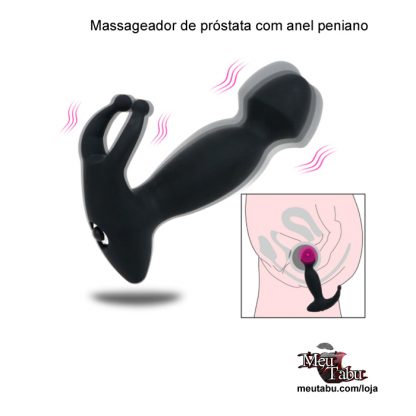 Massageador de próstata com anel peniano meutabu