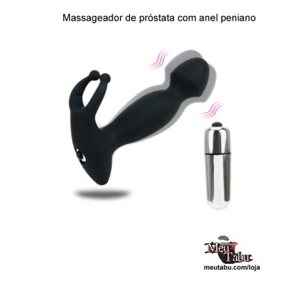 Massageador de próstata com anel peniano meutabu