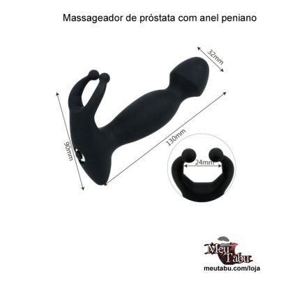 Massageador de próstata com anel peniano meutabu