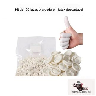 Kit de 100 Luvas pra Dedo em Látex Descartável meutabu