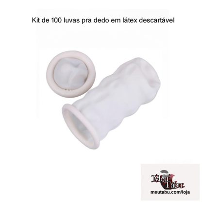 Kit de 100 Luvas pra Dedo em Látex Descartável meutabu