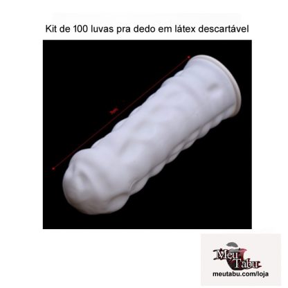 Kit de 100 Luvas pra Dedo em Látex Descartável meutabu