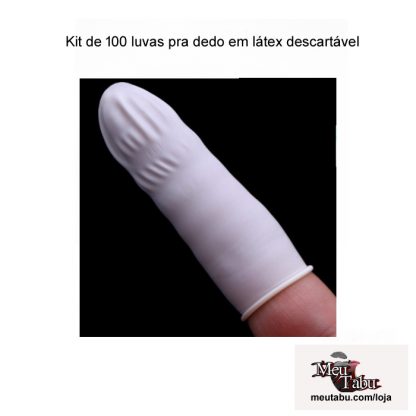 Kit de 100 Luvas pra Dedo em Látex Descartável meutabu