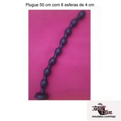 Plug 50 cm com 8 esferas 4 cm meutabu