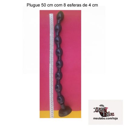 Plug 50 cm com 8 esferas 4 cm meutabu