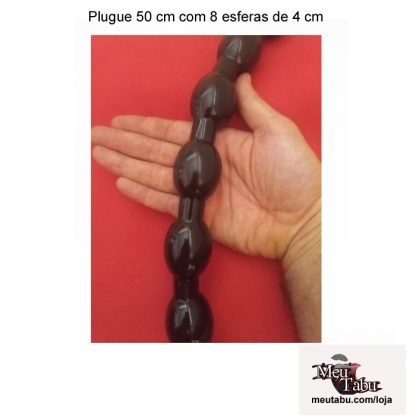 Plug 50 cm com 8 esferas 4 cm meutabu