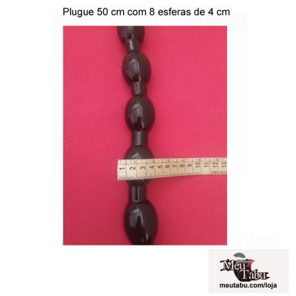 Plug 50 cm com 8 esferas 4 cm meutabu