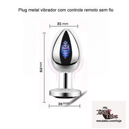 Plug metal vibrador com controle remoto sem fio meutabu