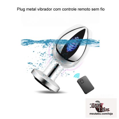 Plug metal vibrador com controle remoto sem fio meutabu