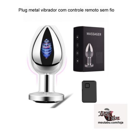 Plug metal vibrador com controle remoto sem fio meutabu