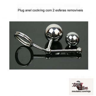 Plug anel cockring com 2 esferas removíveis meutabu