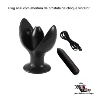 Plug anal com abertura de próstata de choque vibrador meutabu