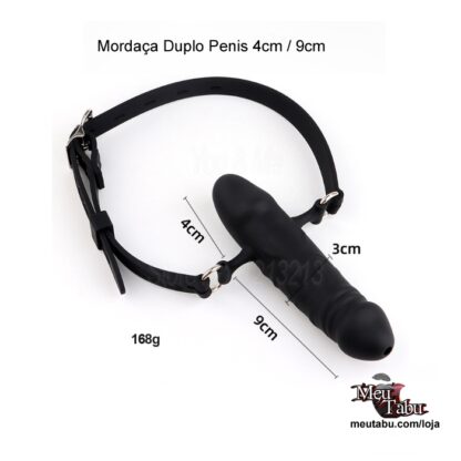 Mordaça Duplo Penis 4cm / 9cm meutabu.com