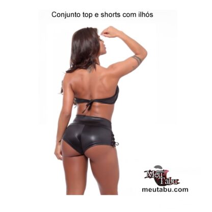 Conjunto top e shorts com ilhós meutabu.com