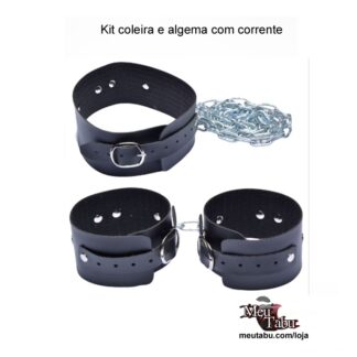 Kit coleira e algema com corrente meutabu.com