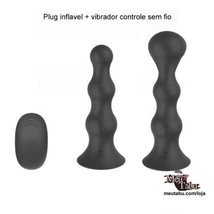 Plug inflavel + vibrador controle sem fio meutabu.com