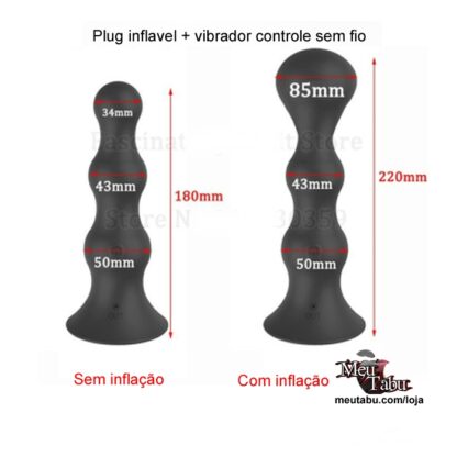 Plug inflavel + vibrador controle sem fio meutabu.com