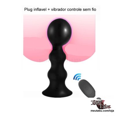 Plug inflavel + vibrador controle sem fio meutabu.com