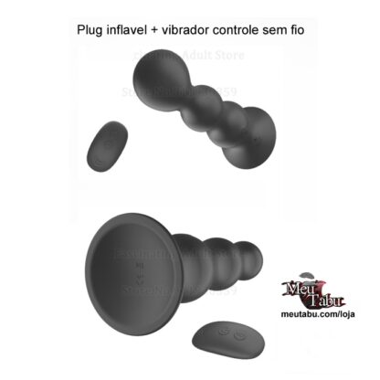 Plug inflavel + vibrador controle sem fio meutabu.com