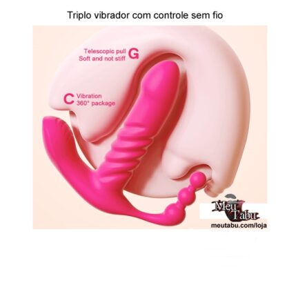 Triplo vibrador com controle sem fio meutabu.com