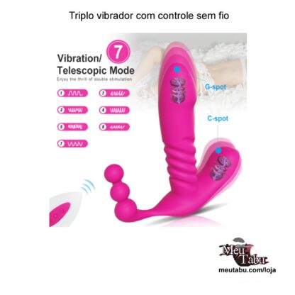 Triplo vibrador com controle sem fio meutabu.com