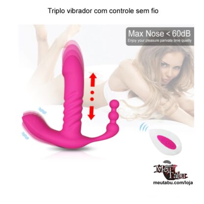 Triplo vibrador com controle sem fio meutabu.com