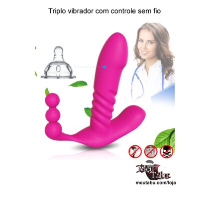 Triplo vibrador com controle sem fio meutabu.com