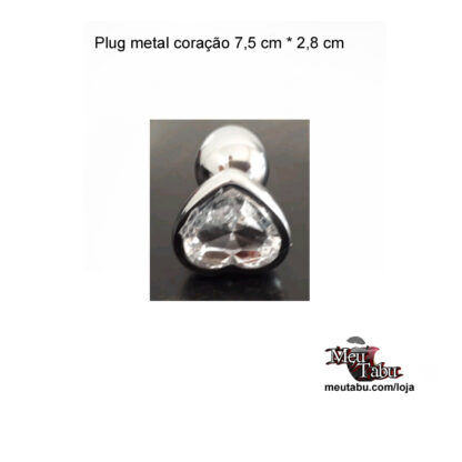 Plug metal coração 7.5 cm x 2.8 cm meutabu.com