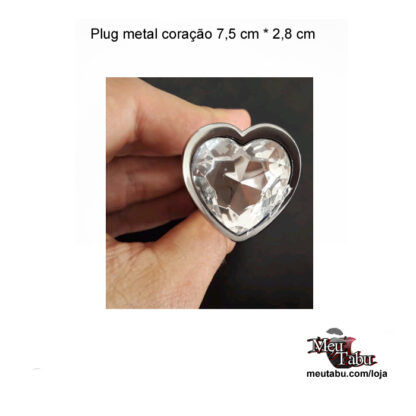 Plug metal coração 7.5 cm x 2.8 cm meutabu.com