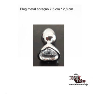 Plug metal coração 7.5 cm x 2.8 cm meutabu.com