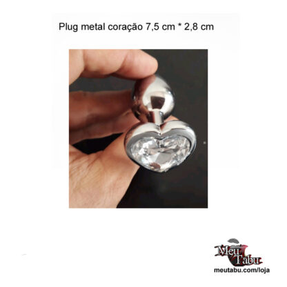 Plug metal coração 7.5 cm x 2.8 cm meutabu.com