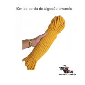 10m de corda de algodão amarelo meutabu