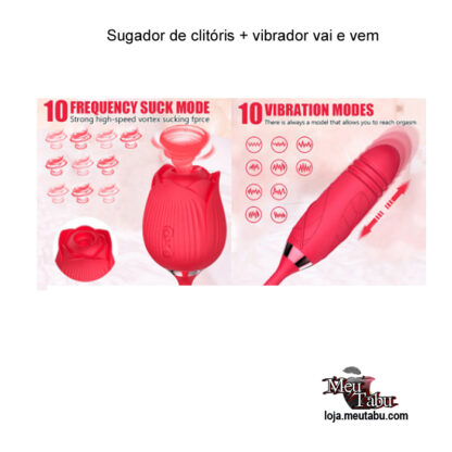 Sugador de clitóris + vibrador vai e vem