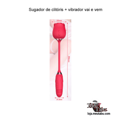 Sugador de clitóris + vibrador vai e vem