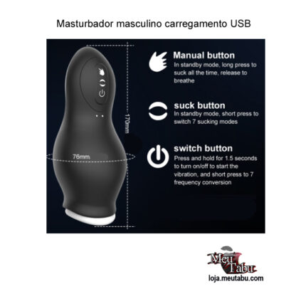 Masturbador masculino carregamento USB meutabu