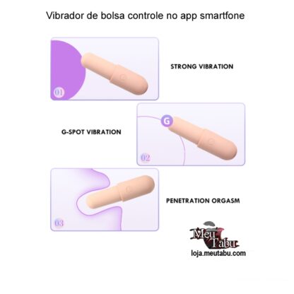 Vibrador de bolsa controle no app smartfone meutabu.com