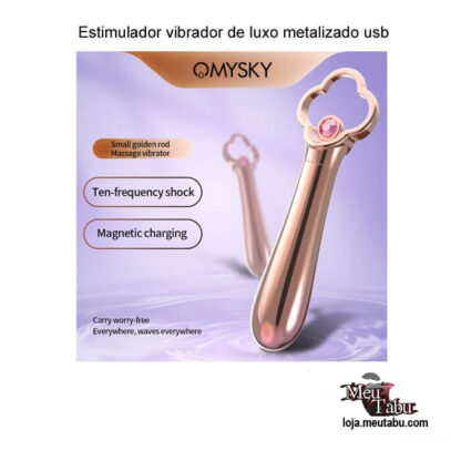 Estimulador vibrador de luxo metalizado usb meutabu.com