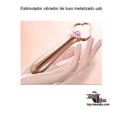 Estimulador vibrador de luxo metalizado usb meutabu.com