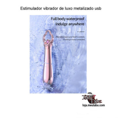 Estimulador vibrador de luxo metalizado usb meutabu.com