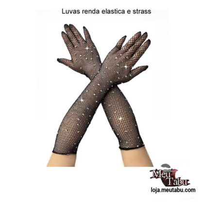 Luvas renda elastica e strass meutabu.com