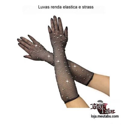 Luvas renda elastica e strass meutabu.com