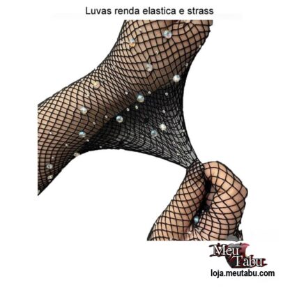 Luvas renda elastica e strass meutabu.com