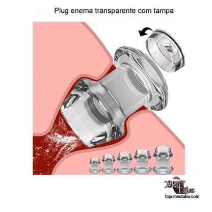 Plug enema transparente com tampa meutabu.com