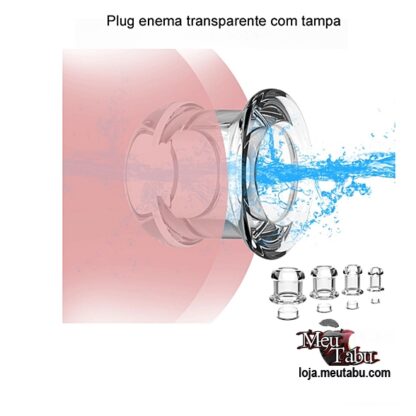 Plug enema transparente com tampa