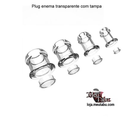 Plug enema transparente com tampa